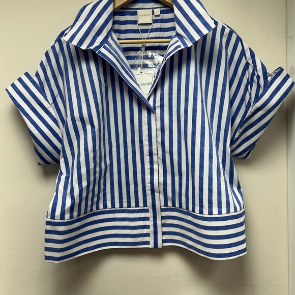 Zac & Rachel Nautical Blue and White Striped Top - Picture 4 of 5